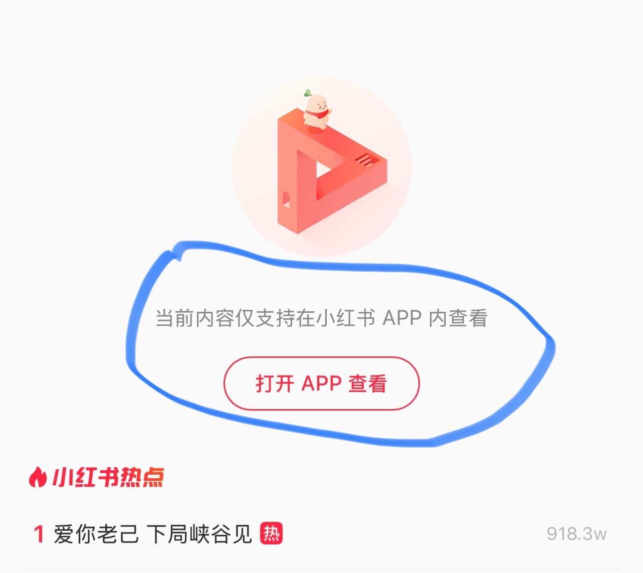 在手机浏览器中打开小红书链接的示例截图
